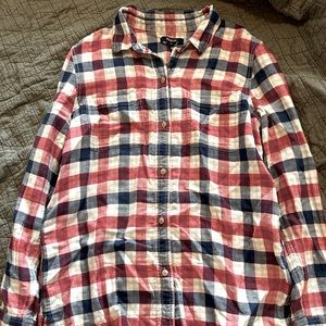 NWOT Madewell lightweight gauzy button down red/blue